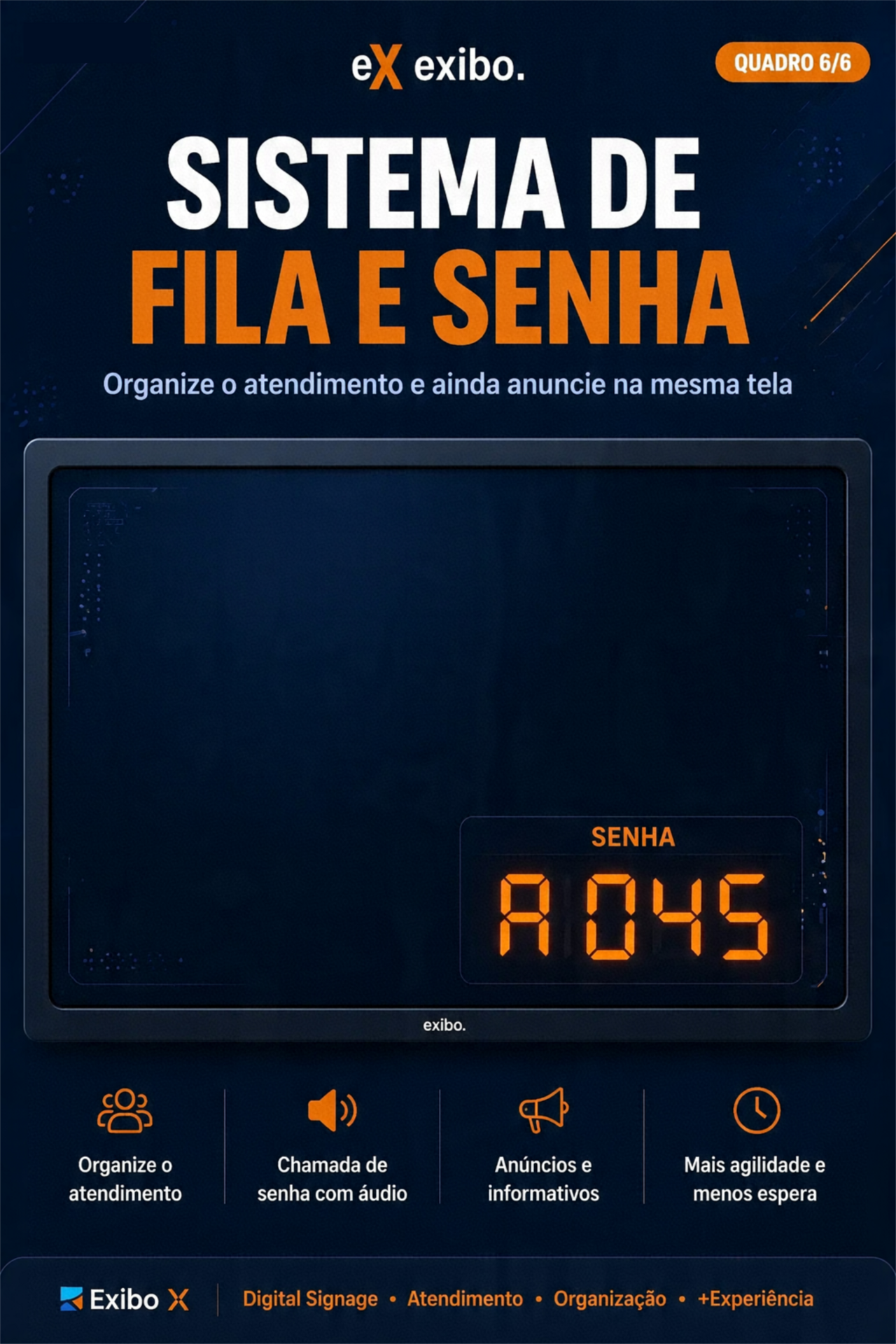 Exibo Fila — senha e painel